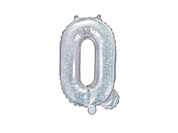 Balon foliowy Litera ''Q'', 35cm, holograficzny