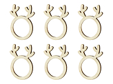 Wooden rings for napkins Reindeers, natural wood (1 pkt / 6 pc.)