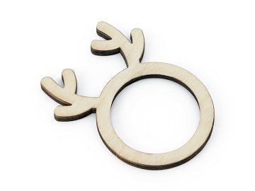 Wooden rings for napkins Reindeers, natural wood (1 pkt / 6 pc.)