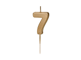 Bougie d'anniversaire Chiffre 7, 4.5 cm, or