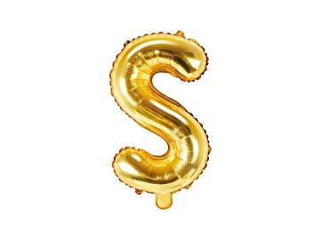 Ballon Mylar lettre ''S'', 35cm, doré