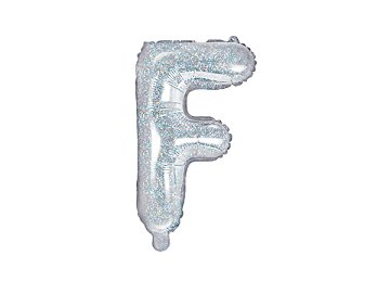 Ballon Mylar lettre ''F'', 35cm, holographique
