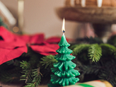 Kerze Weihnachtsbaum, 10 cm, dunkelgrün