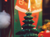 Kerze Weihnachtsbaum, 10 cm, dunkelgrün