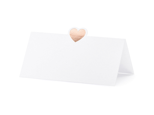Place cards - Heart, rose gold, 10x5cm (1 pkt / 10 pc.)
