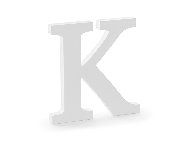 Wooden letter K, white, 19.5x20cm - Internet shop