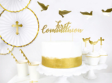 Cake topper First Communion, gold, 21cm