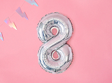 Foil Balloon Number ''8'', 35cm, holographic
