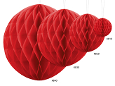 Kula bibułowa, czerwony, 10cm