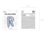 Balon foliowy Litera ''R'', 35cm, holograficzny