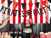 Banner Pirates Party, black, 14x100cm