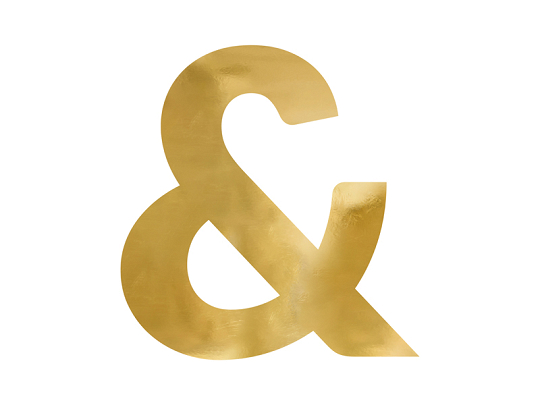 Mirror letter ''&'', gold, 58x61 cm