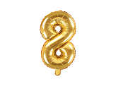 Folienballon Ziffer ''8'', 35cm, gold