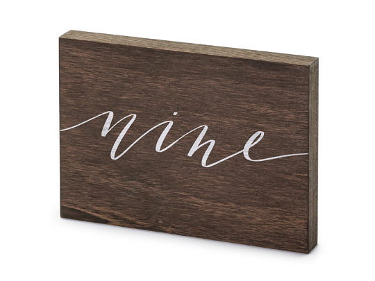 Holz-Tischnummer ''Nine'', 2x18x12,5 cm