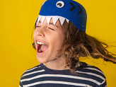 Haifisch-Mütze, blau