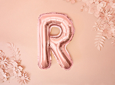 Balon foliowy Litera ''R'', 35cm, różowe złoto