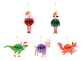 Paper honeycomb set Christmas characters, mix (1 pkt / 5 pc.)