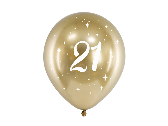 Ballons Glossy 30cm, 21, gold (1 VPE / 6 Stk.)