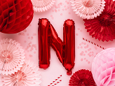 Balon foliowy Litera ''N'', 35cm, czerwony