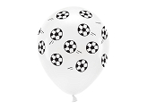 Eco Ballons 33 cm pastell, Fußball, weiß (1 VPE / 6 Stk.)