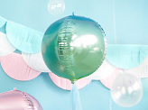 Folienballon Kugel ombre, blau-grün, 35cm