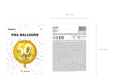 Balon foliowy 50th Birthday, złoty, 45cm