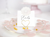 Place card holders Hearts, gold, 2.5 cm (1 pkt / 10 pc.)