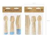 Wooden Cutlery, light blue, 16cm (1 pkt / 18 pc.)