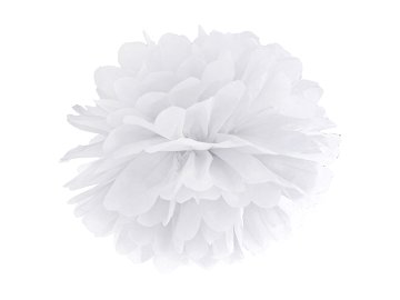 Tissue paper Pompom, white, 25cm