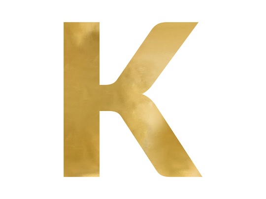 Mirror letter ''K'', gold, 54x60 cm