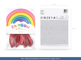 Balony Rainbow 30cm pastelowe, czerwony (1 op. / 10 szt.)