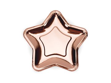 Paper Plates Star, rose gold, 18cm (1 pkt / 6 pc.)
