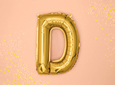 Foil Balloon Letter ''D'', 35cm, gold